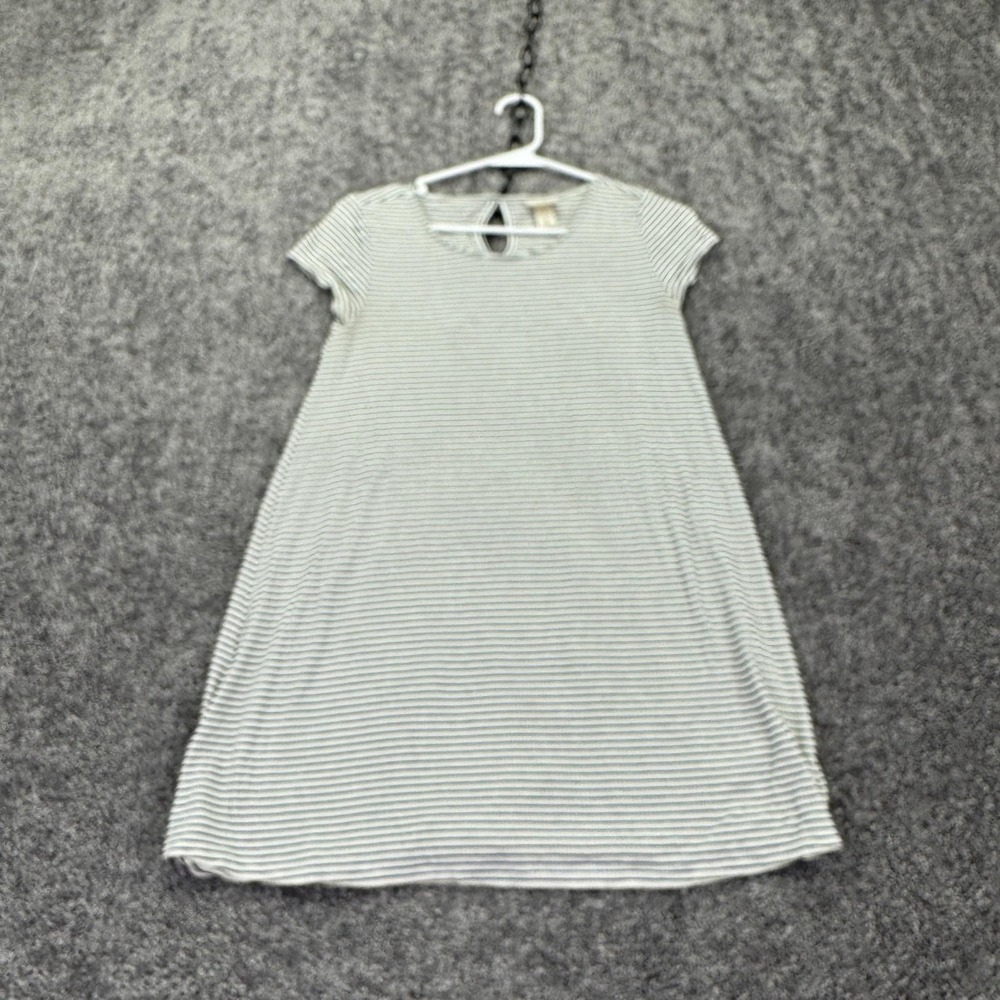 Mossimo Supply Co. Dress Womens XS White Striped T Shirt Swing Knit Casual